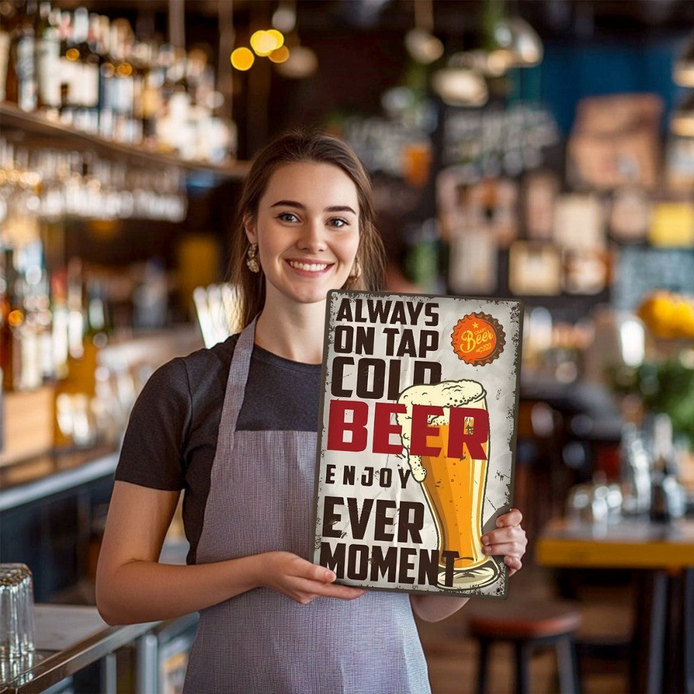 Paint by Numbers Metal Poster - Cold Beer Glass Vintage