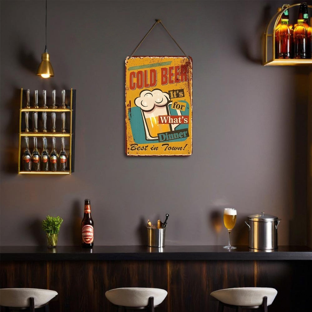 Paint by Numbers Metal Poster - Cold Beer for Dinner