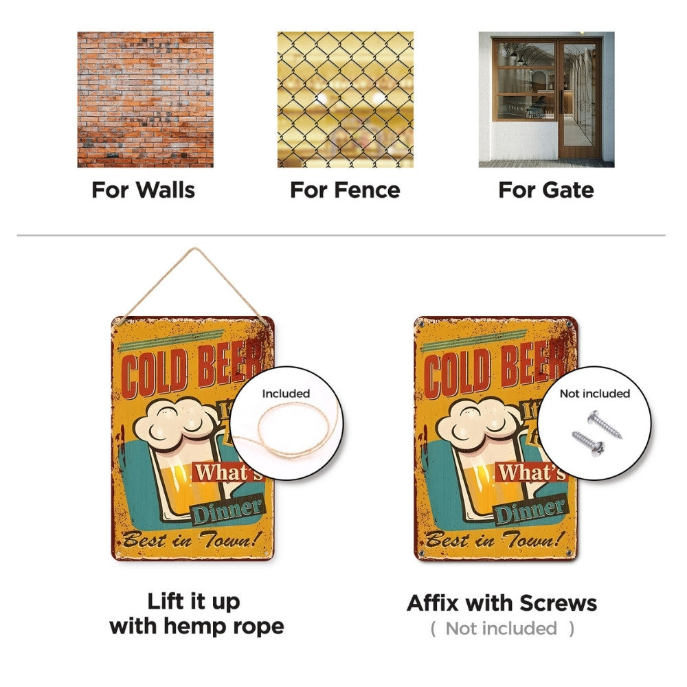 Paint by Numbers Metal Poster - Cold Beer for Dinner