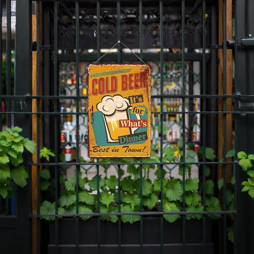 Paint by Numbers Metal Poster - Cold Beer for Dinner