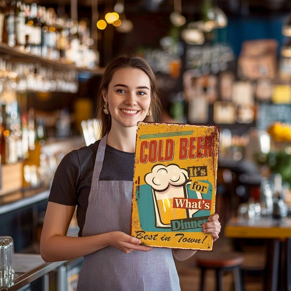 Paint by Numbers Metal Poster - Cold Beer for Dinner