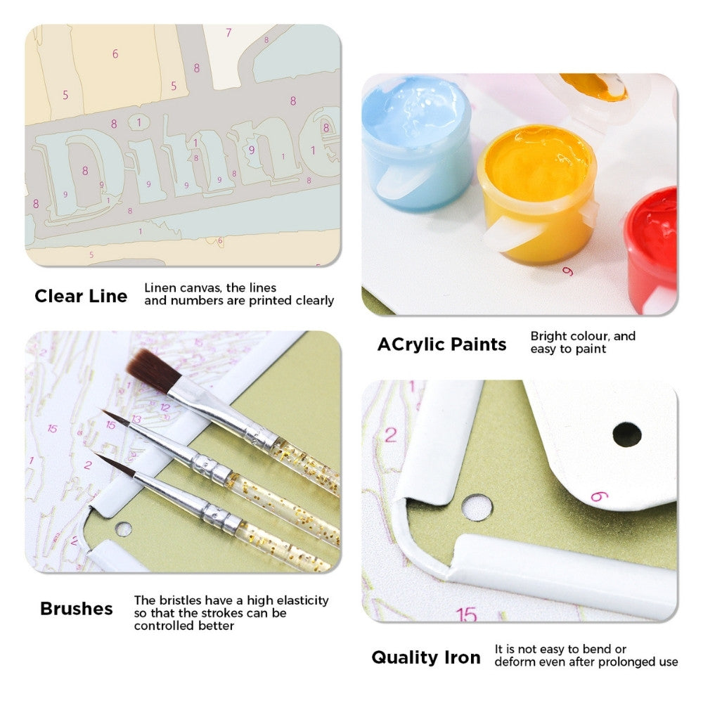 Paint by Numbers Metal Poster - Cold Beer for Dinner