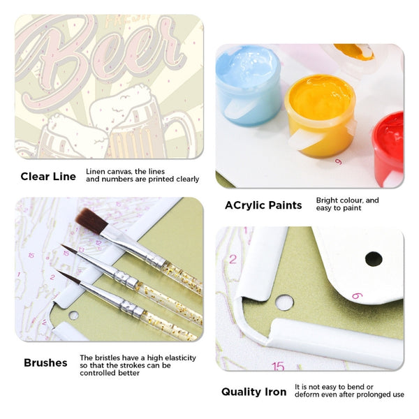 Paint by Numbers Metal Poster - Fresh Beer Two Mugs