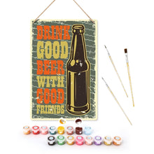 Load image into Gallery viewer, Paint by Numbers Metal Poster - Good Beer with Good Friends Figured'Art