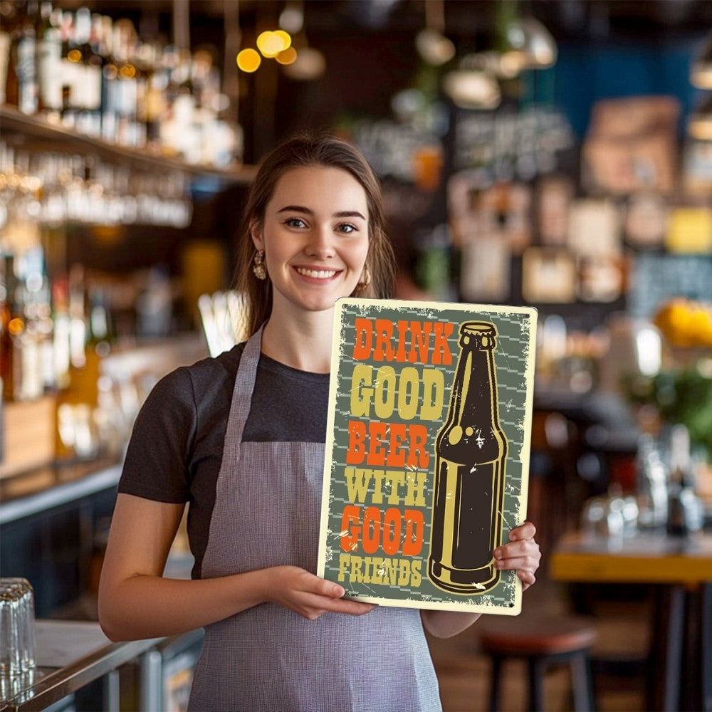 Paint by Numbers Metal Poster - Good Beer with Good Friends