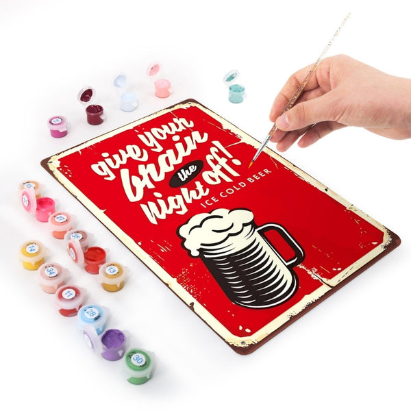 Paint by Numbers Metal Poster - Give Your Brain the Night Off