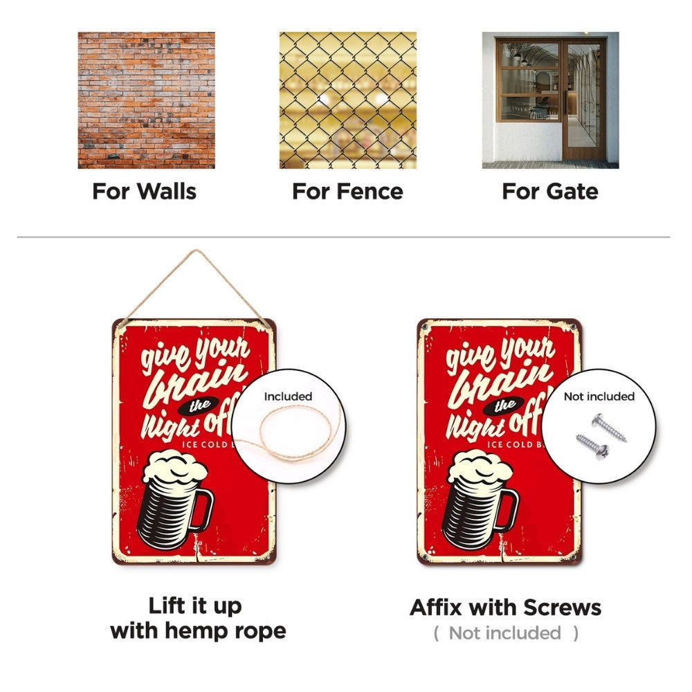 Paint by Numbers Metal Poster - Give Your Brain the Night Off