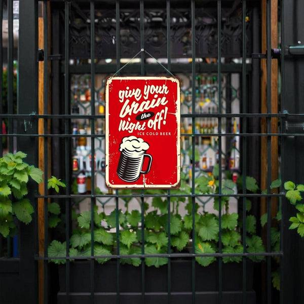 Paint by Numbers Metal Poster - Give Your Brain the Night Off