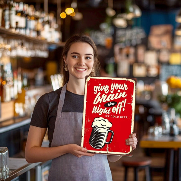 Paint by Numbers Metal Poster - Give Your Brain the Night Off