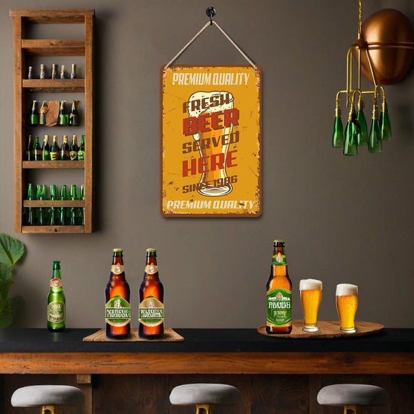 Paint by Numbers Metal Poster - Fresh Beer Served Here
