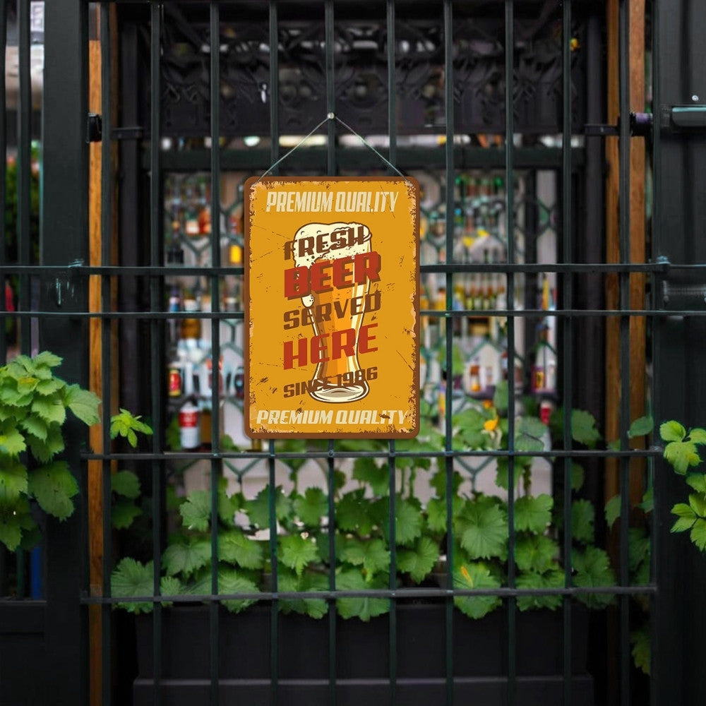 Paint by Numbers Metal Poster - Fresh Beer Served Here