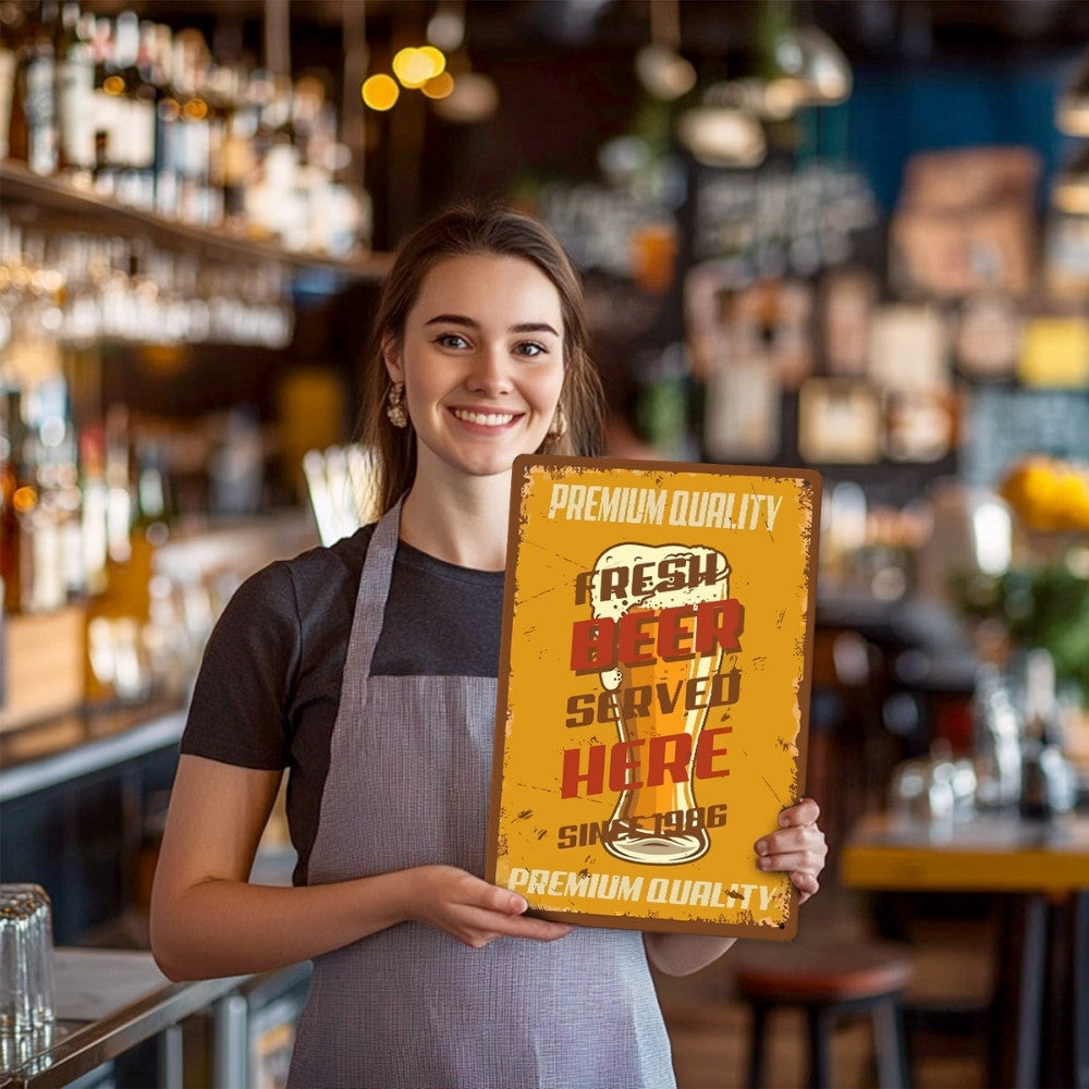 Paint by Numbers Metal Poster - Fresh Beer Served Here