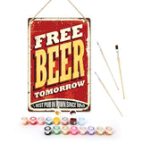 Paint by Numbers Metal Poster - Free Beer Figured'Art