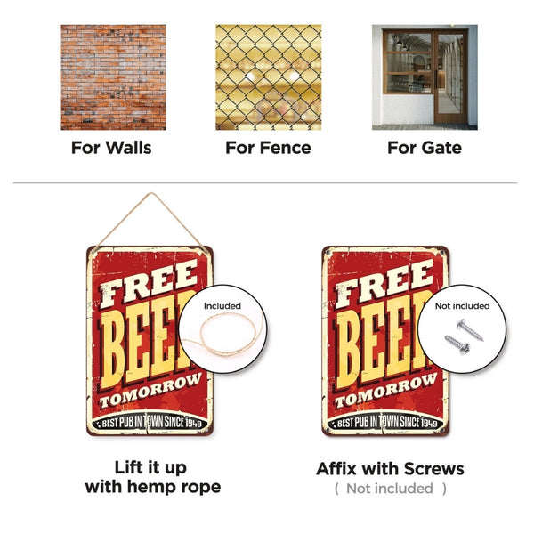 Paint by Numbers Metal Poster - Free Beer