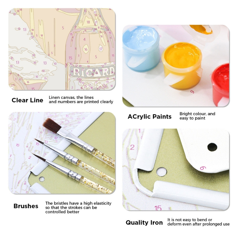 Paint by Numbers Metal Poster - Ricardo Aperitif Gray