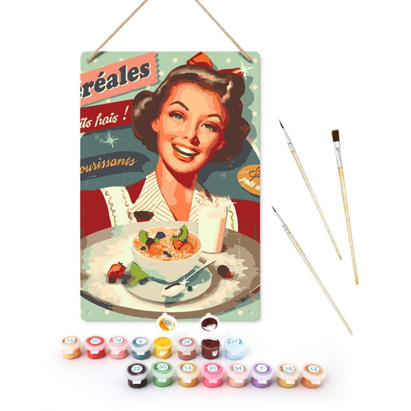Paint by Numbers Metal Poster - Vintage Cereal Figured'Art