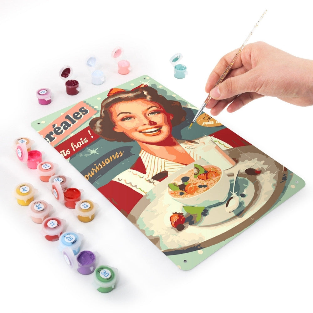 Paint by Numbers Metal Poster - Vintage Cereal