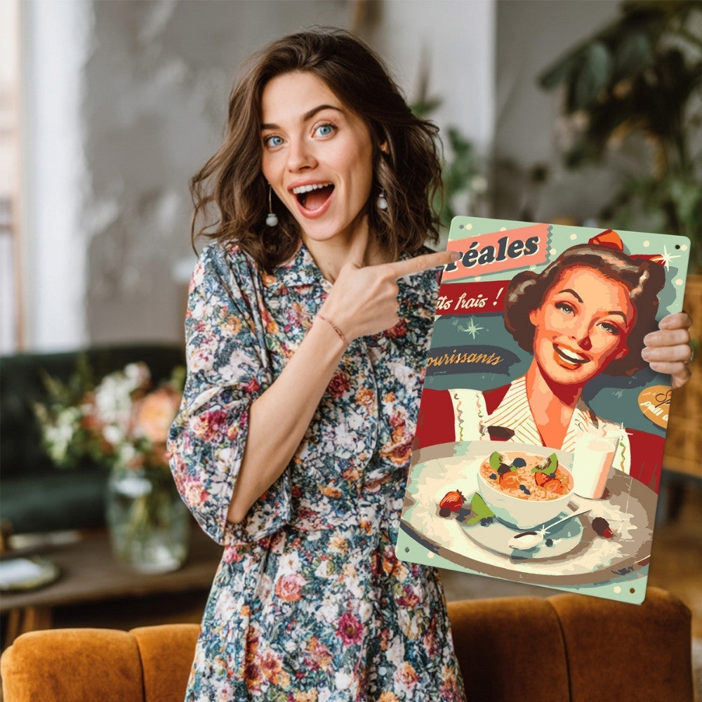 Paint by Numbers Metal Poster - Vintage Cereal