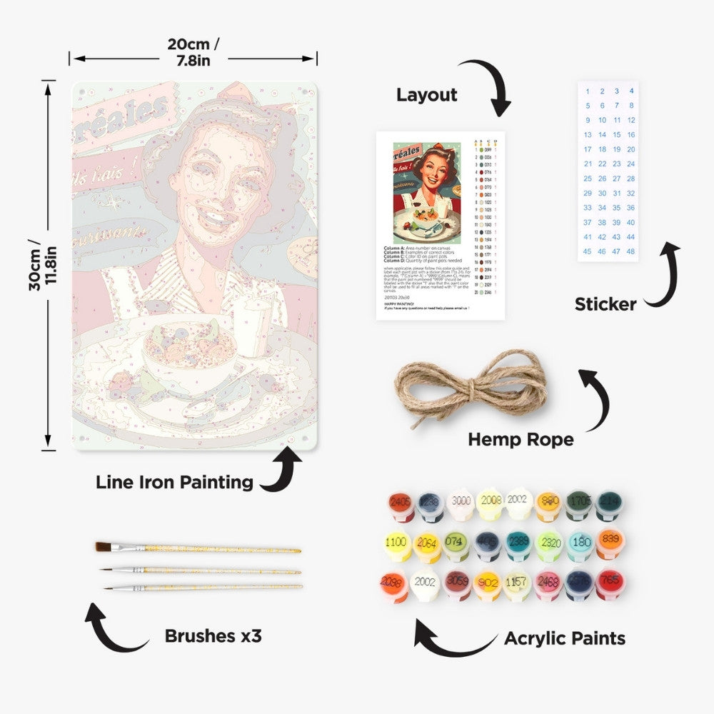 Paint by Numbers Metal Poster - Vintage Cereal