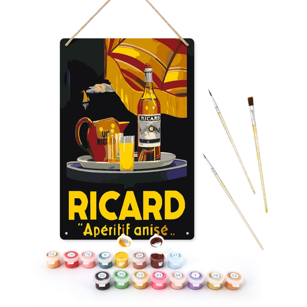Paint by Numbers Metal Poster - Ricard Aperitif Black Figured'Art