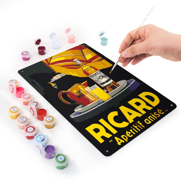 Paint by Numbers Metal Poster - Ricard Aperitif Black