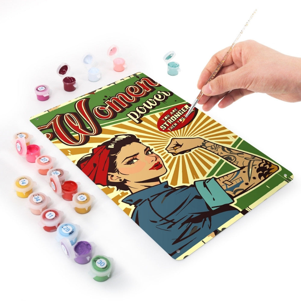 Paint by Numbers Metal Poster - Women Power
