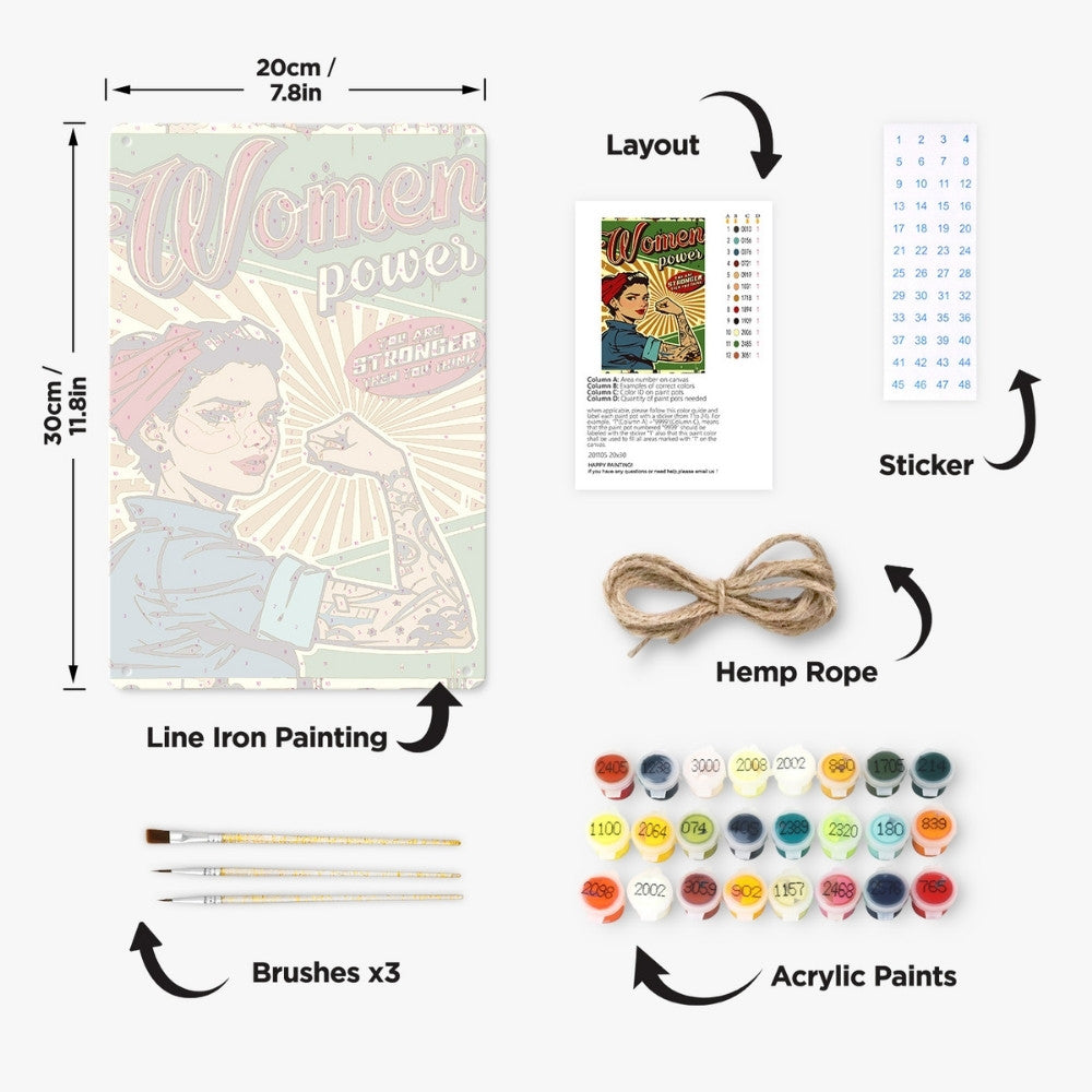 Paint by Numbers Metal Poster - Women Power