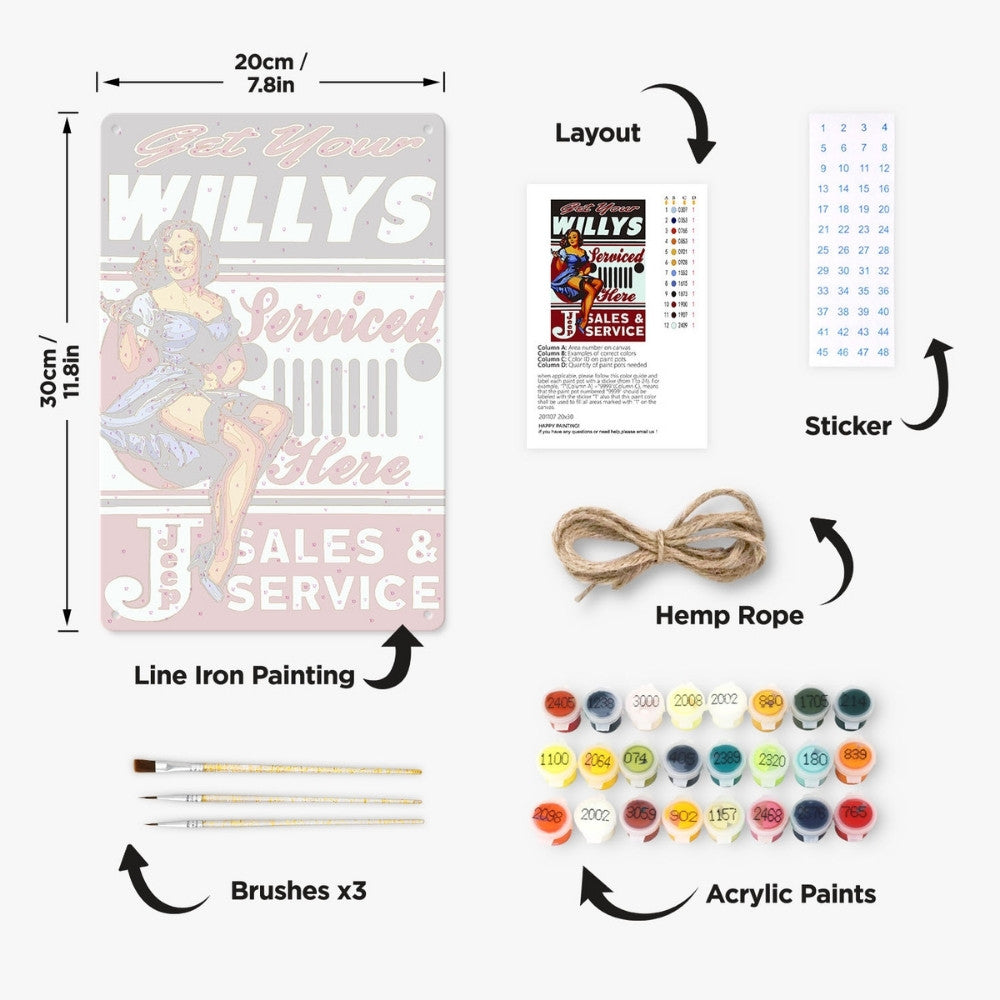 Paint by Numbers Metal Poster - Serviced Here