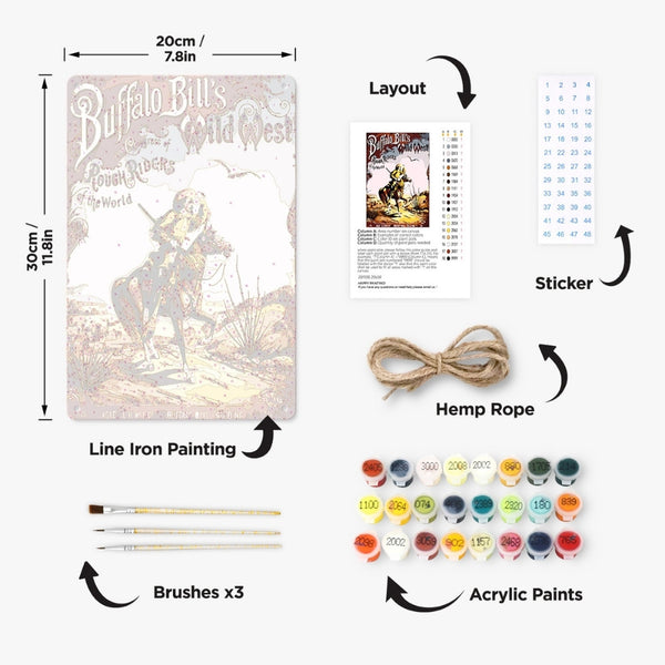 Paint by Numbers Metal Poster - Buffalo Bill