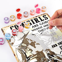 Load image into Gallery viewer, Paint by Numbers Metal Poster - Cowgirls