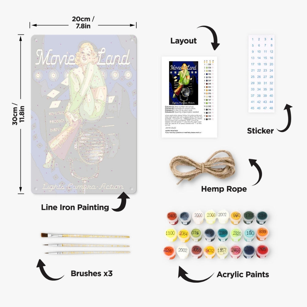 Paint by Numbers Metal Poster - Movieland