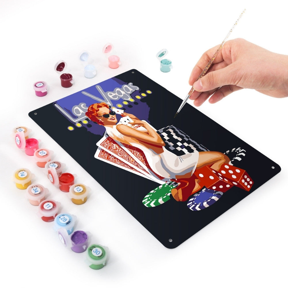 Paint by Numbers Metal Poster - Las Vegas Glamour