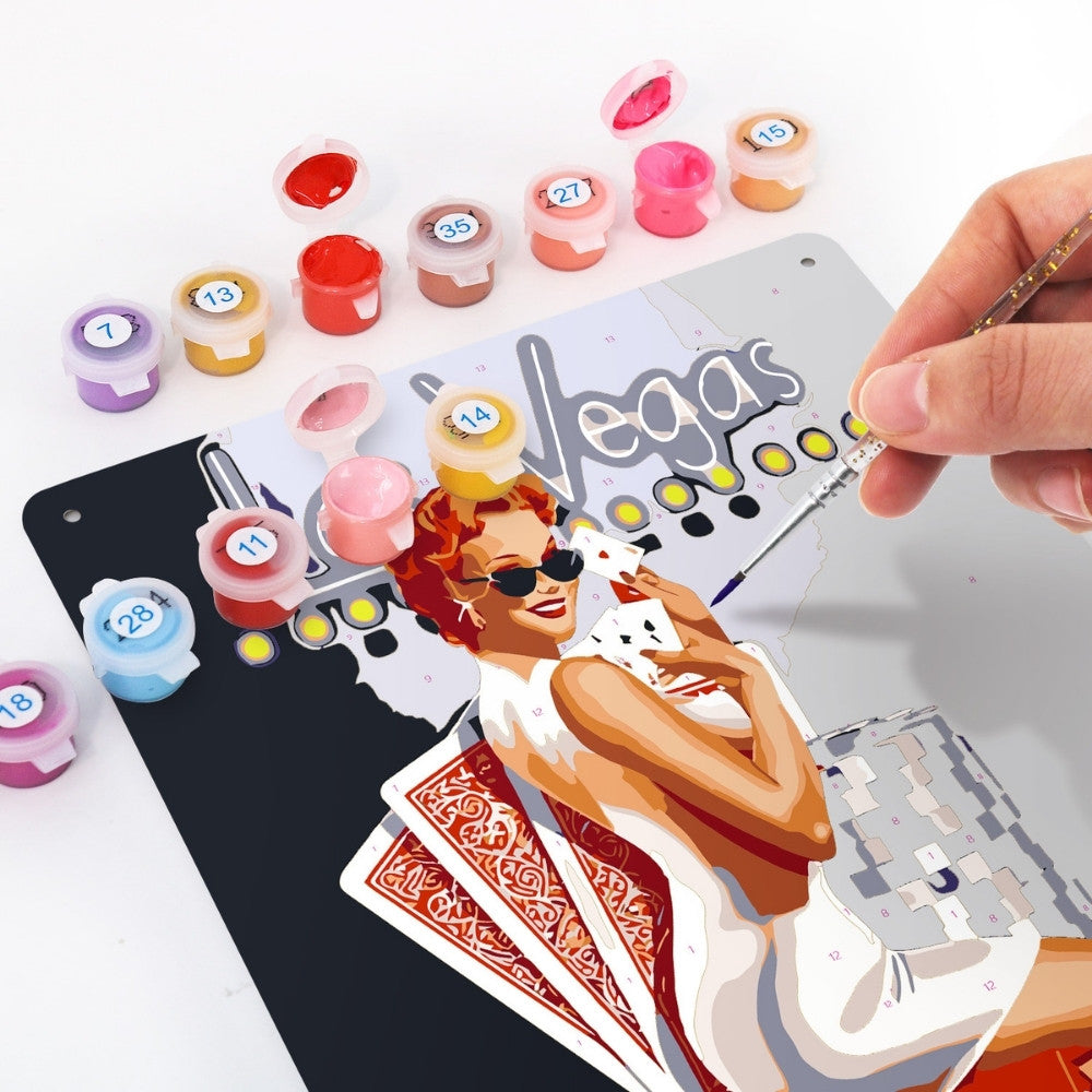 Paint by Numbers Metal Poster - Las Vegas Glamour