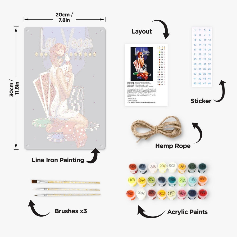 Paint by Numbers Metal Poster - Las Vegas Glamour