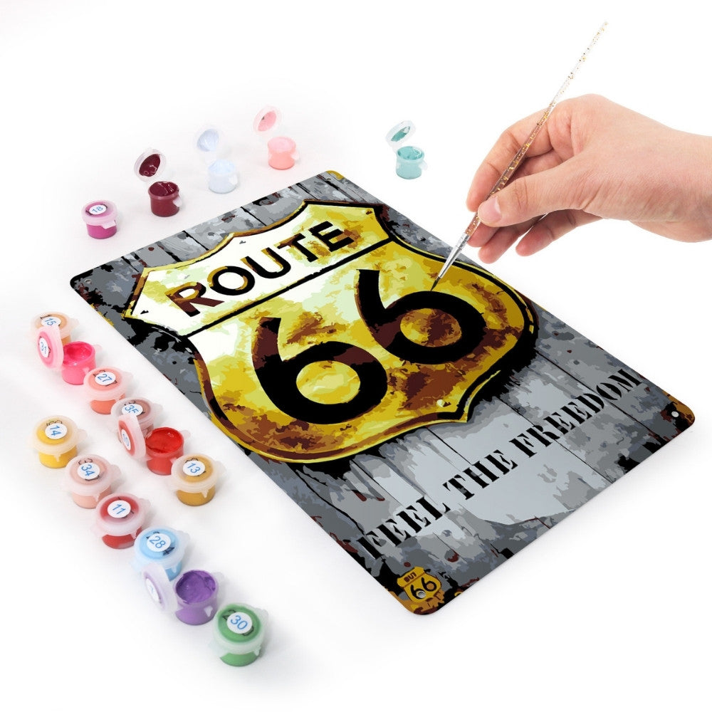 Paint by Numbers Metal Poster - Route 66
