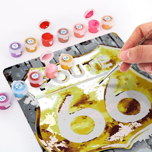 Paint by Numbers Metal Poster - Route 66