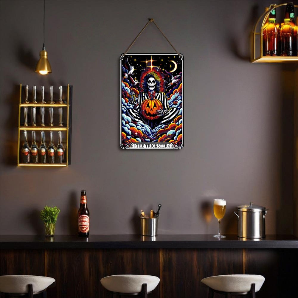 Paint by Numbers Metal Poster - The Trickster in Halloween Night
