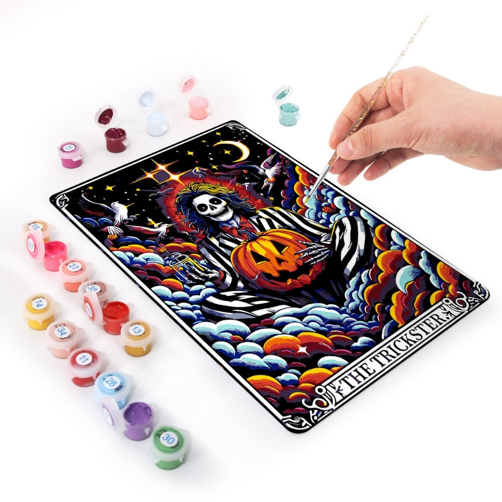 Paint by Numbers Metal Poster - The Trickster in Halloween Night