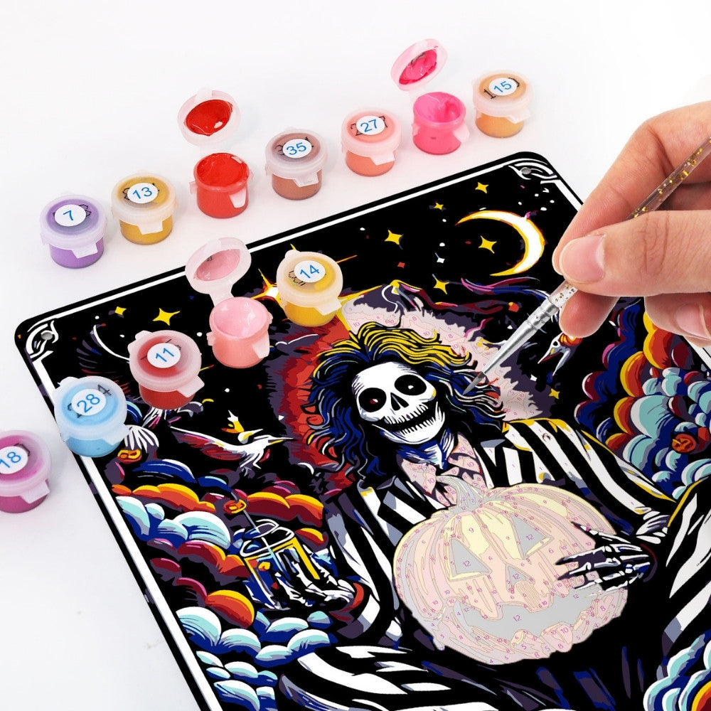 Paint by Numbers Metal Poster - The Trickster in Halloween Night