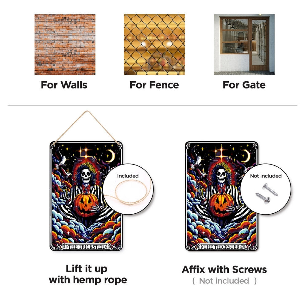 Paint by Numbers Metal Poster - The Trickster in Halloween Night