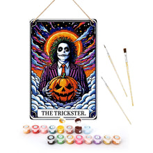 Load image into Gallery viewer, Paint by Numbers Metal Poster - The Trickster and the Pumpkin Figured'Art