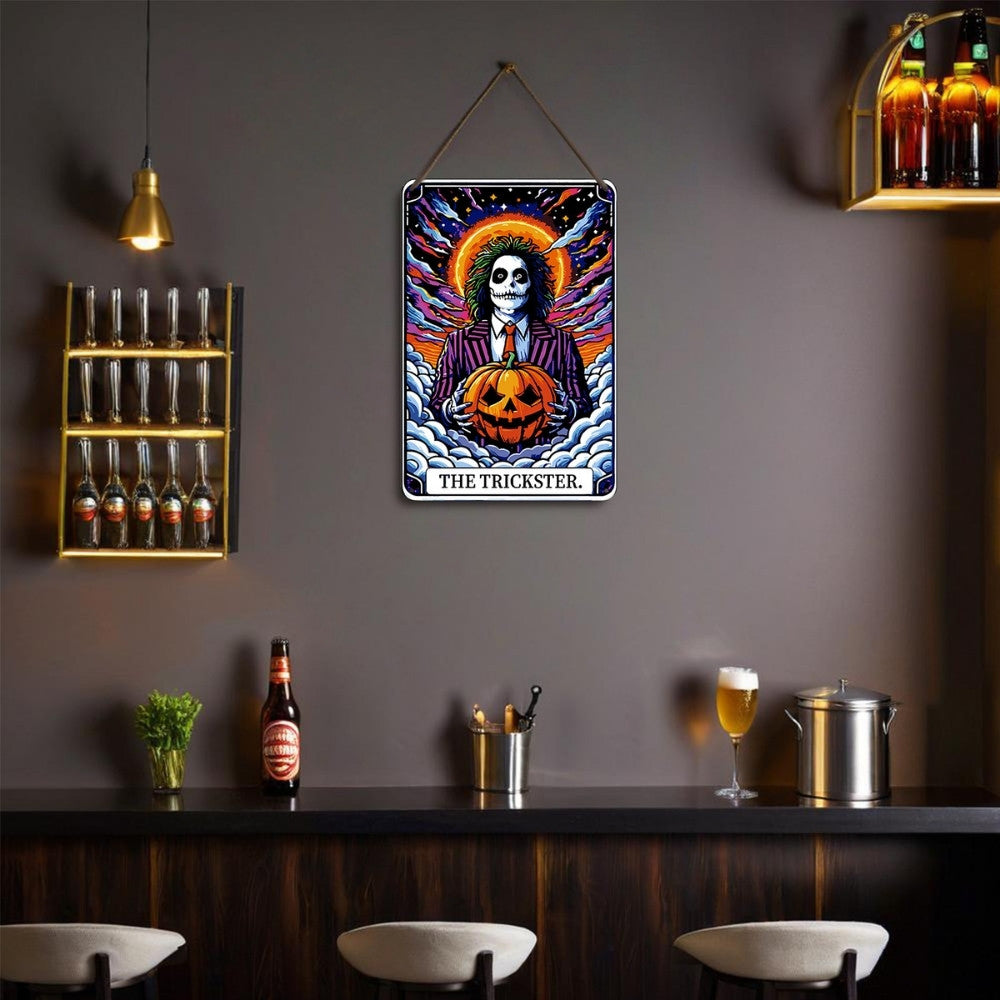 Paint by Numbers Metal Poster - The Trickster and the Pumpkin