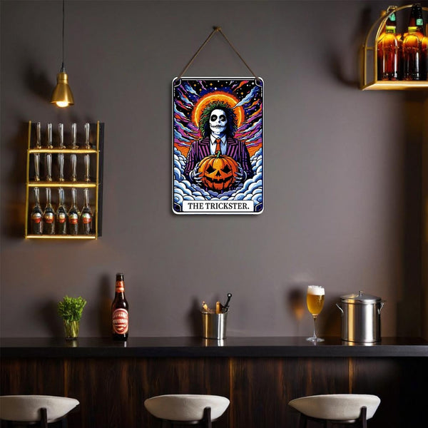 Paint by Numbers Metal Poster - The Trickster and the Pumpkin