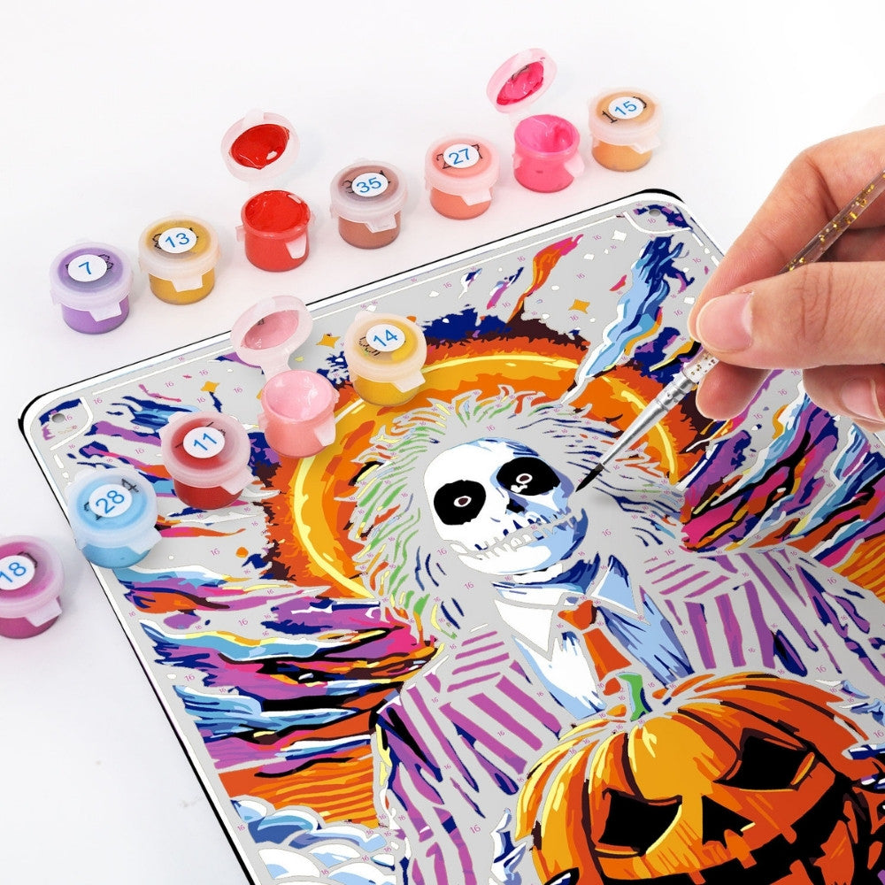 Paint by Numbers Metal Poster - The Trickster and the Pumpkin