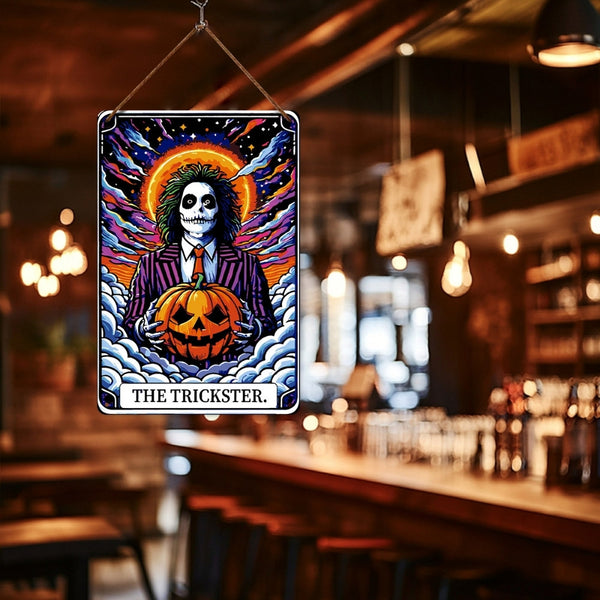 Paint by Numbers Metal Poster - The Trickster and the Pumpkin