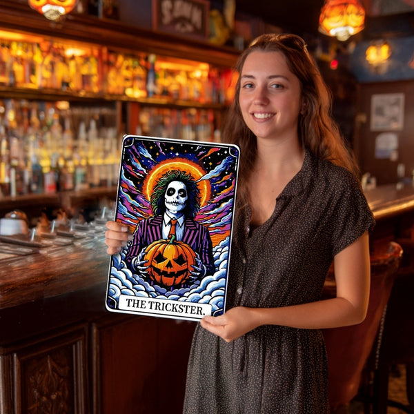 Paint by Numbers Metal Poster - The Trickster and the Pumpkin