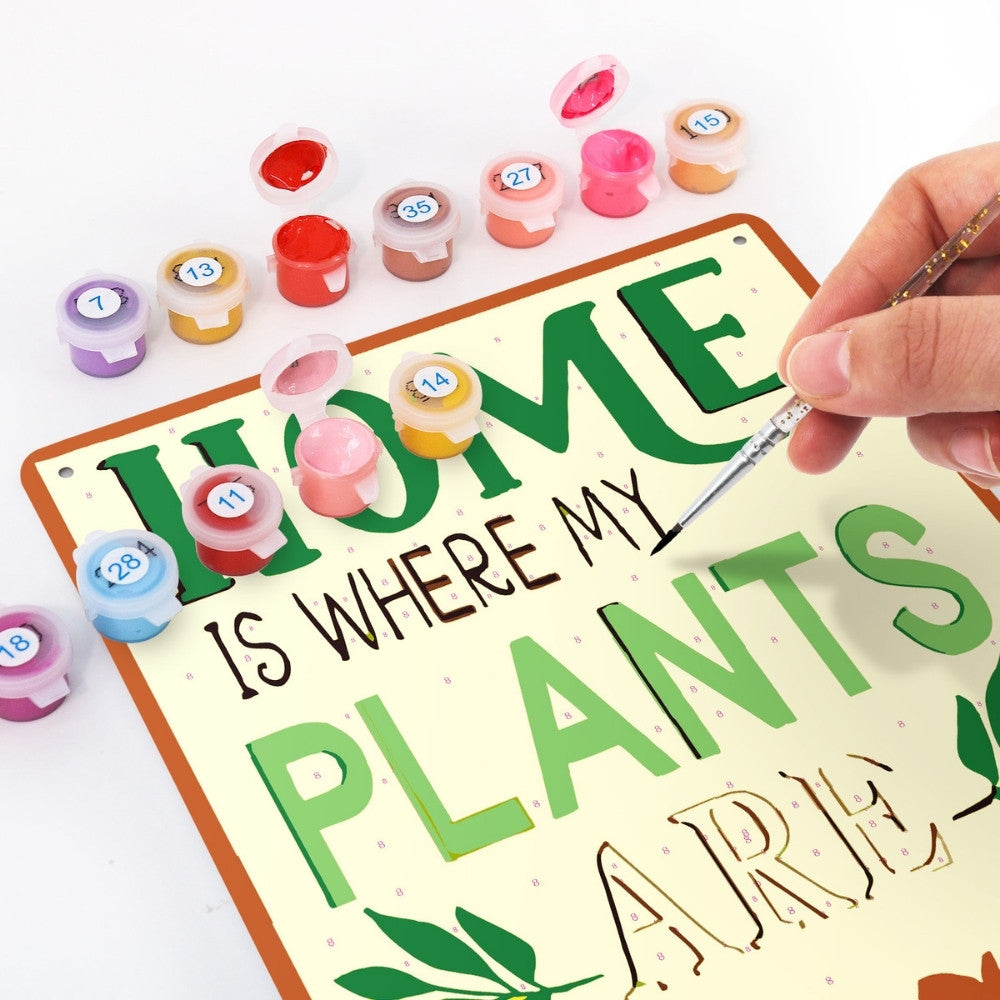 Paint by Numbers Metal Poster - Home is Where My Plants Are