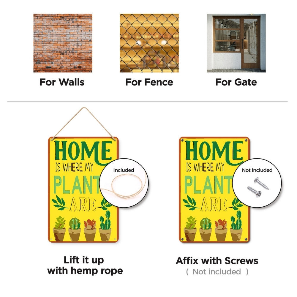 Paint by Numbers Metal Poster - Home is Where My Plants Are