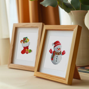 Mini Diamond Painting 6"x8" (2 pieces) - Christmas Stocking and Reindeer