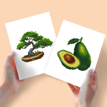 Load image into Gallery viewer, Mini Diamond Painting 6&quot;x8&quot; (2 pieces) - Bonsai and Avocado